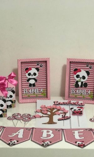 Arquivo Silhouette - Kit Festa Panda Rosa