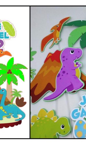 Arquivo Silhouette Topo Bolo Dinossauros Dino Baby