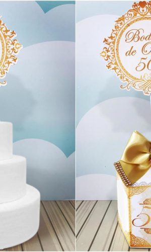 Arquivo Silhouette Topo Bolo e Centro D Mesa Bodas de ouro