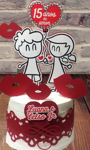 Arquivo Silhouette Topo de Bolo Aniversário de Casamento