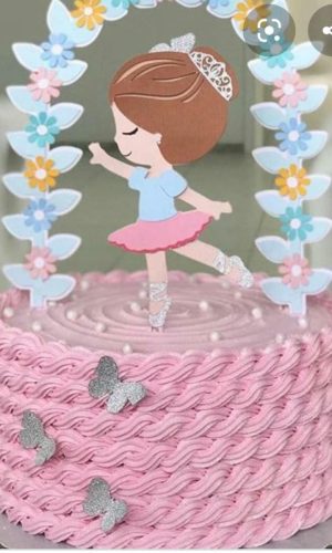 Arquivo silhouette topo de bolo bailarina Cute 01
