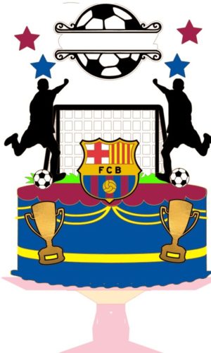 Arquivo Silhouette Topo de Bolo Barcelona Futebol Menino
