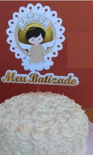 Arquivo Silhouette Topo De Bolo Batizado Anjo