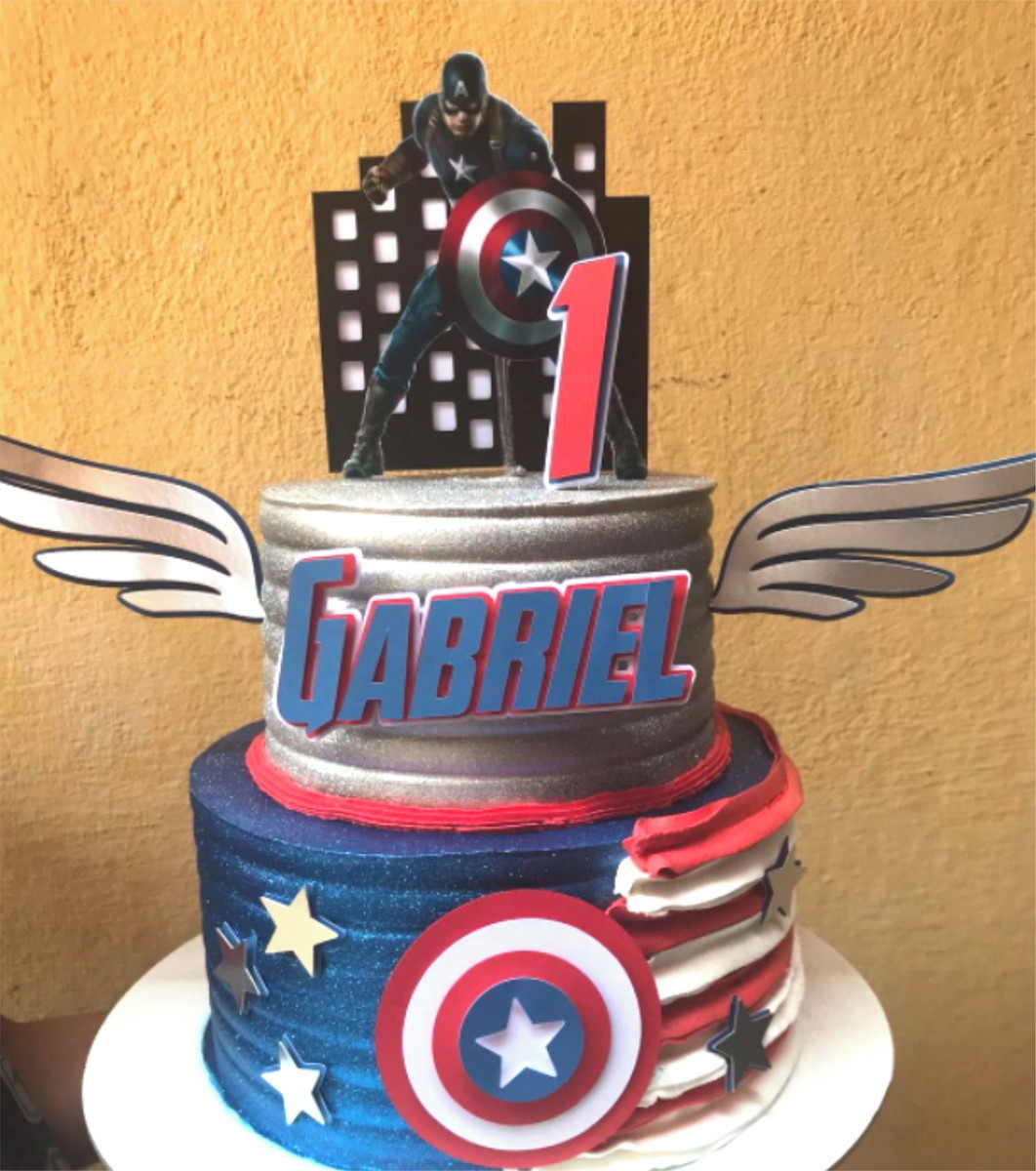 Arquivo Silhouette Topo de Bolo Capitão America Studio 02