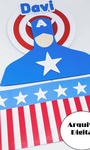 Arquivo Silhouette Topo De Bolo Capitão América Super Herói