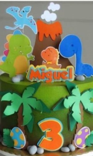Arquivo silhouette topo de bolo Dino Cute 03