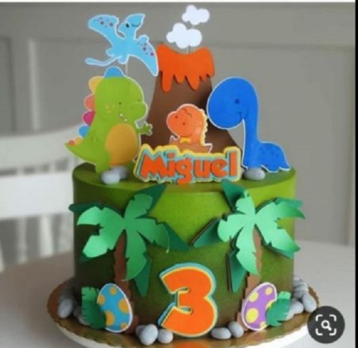 Arquivo silhouette topo de bolo Dino Cute 03