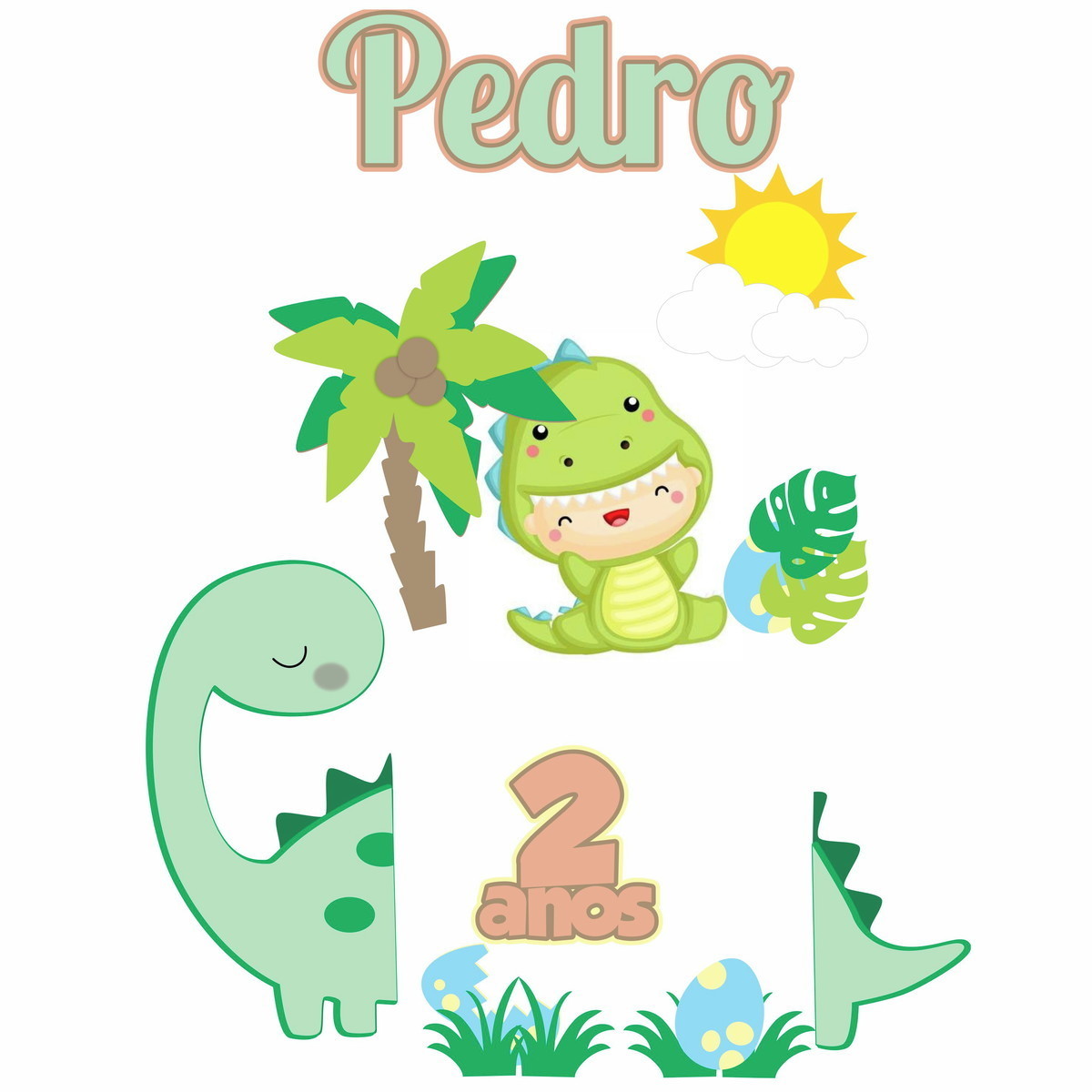 Arquivo Silhouette Topo de Bolo Dinossauros Cute 04 Studio