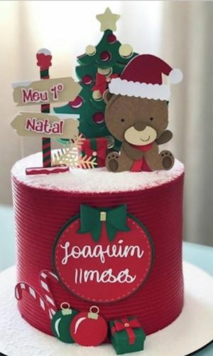 Arquivo Silhouette Topo de Bolo em Camada Ursinho Cute Natal