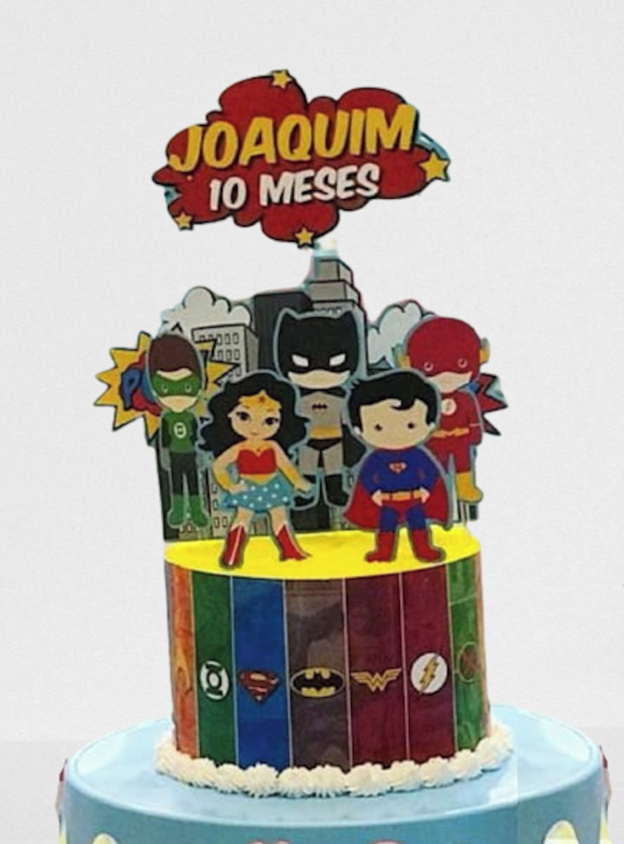 Arquivo Silhouette Topo De Bolo Liga Da Justiça Cute Heróis
