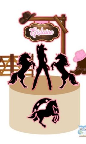 Arquivo Silhouette Topo de Bolo Menina Country