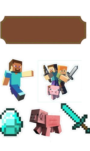 Arquivo Silhouette Topo de Bolo Minecraft