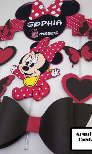 Arquivo Silhouette Topo de Bolo Minnie Baby Minnie Cute