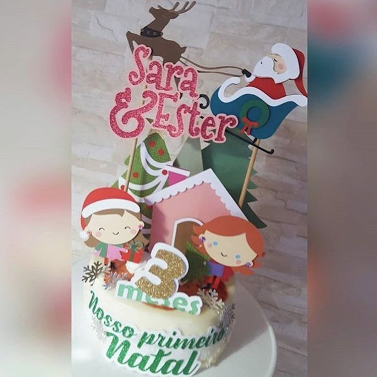 Arquivo Silhouette Topo de Bolo Natal Menina