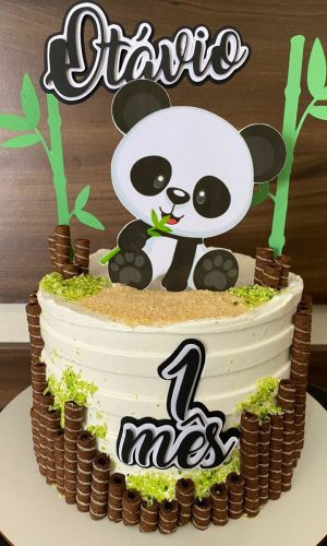 Arquivo silhouette topo de bolo Panda Menino