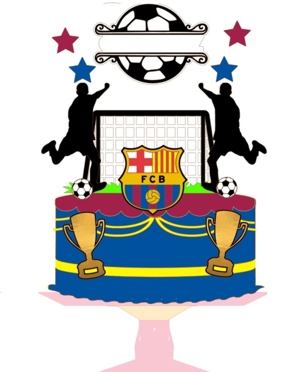 Arquivo Silhouette Topo de Bolo Time Barcelona Futebol
