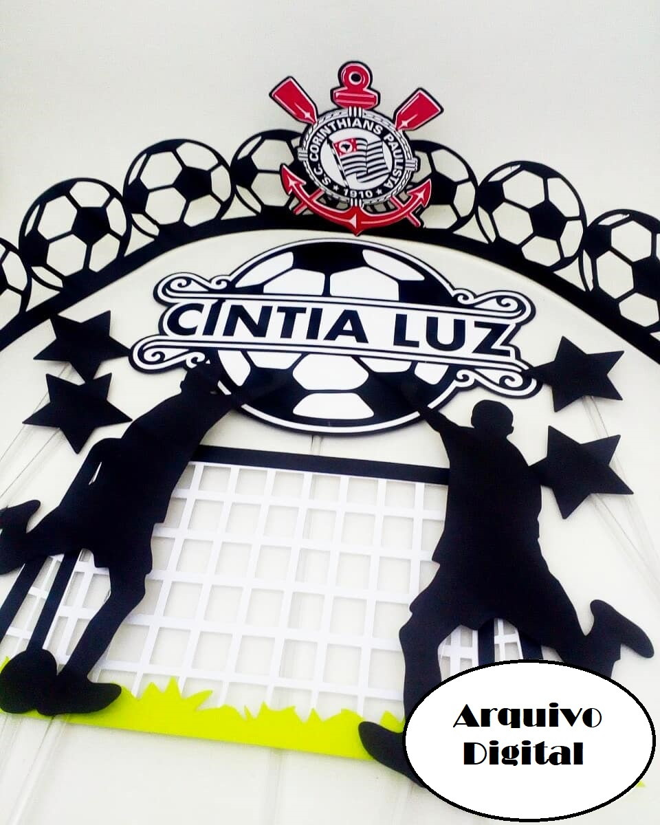 Arquivo Silhouette Topo de Bolo Time Corintias Futebol