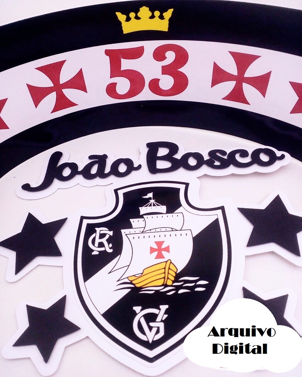 Arquivo Silhouette Topo de Bolo Time de Futebol Vasco