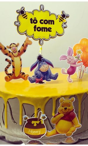 Arquivo Silhouette Topo de Bolo Ursinho Pooh Studio 01