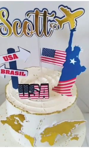 Arquivo Silhouette Topo de Bolo Viagem Eua Studio