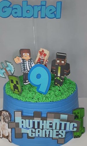 Arquivo Silhouette Topper de Bolo Minecraft Authentic Games