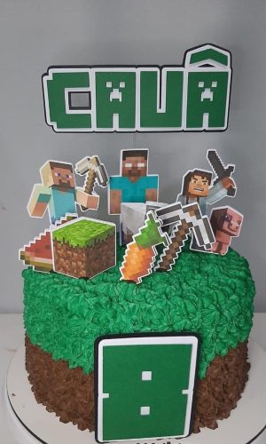 Arquivo Silhouette - Topper de Bolo Minecraft