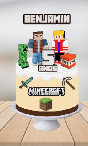 Arquivo Silhouette - Topper de Bolo Minecraft