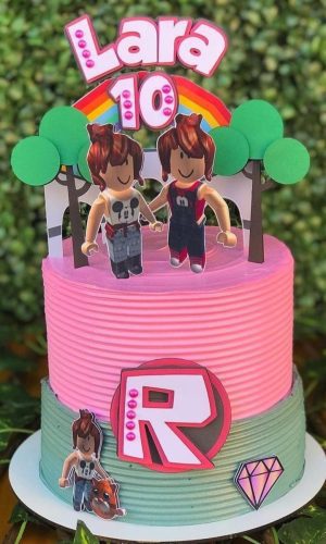 Arquivo Silhouette - Topper de Bolo Roblox Menina