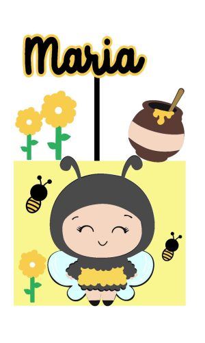 arquivo topo abelhinha cute em camadas
