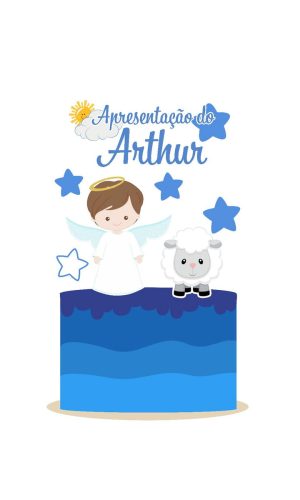 Arquivo topo de bolo batizado menino