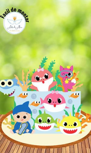 arquivo topo bebe tubarão cute em camadas