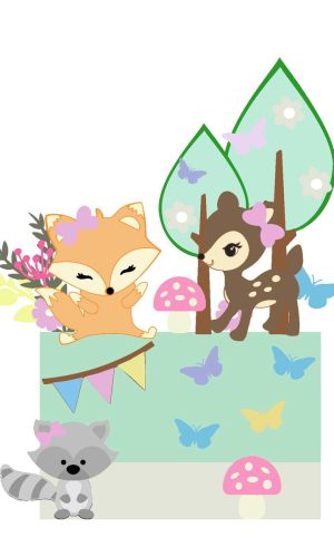 arquivo topo bosque menina em camadas
