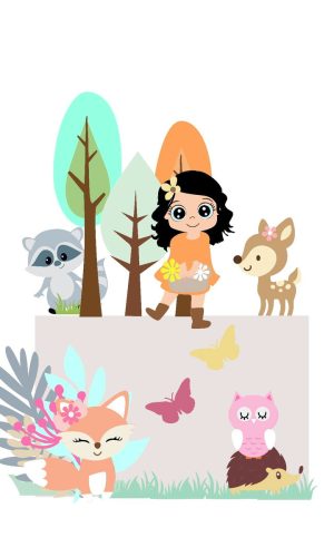 arquivo topo bosque menina em camadas