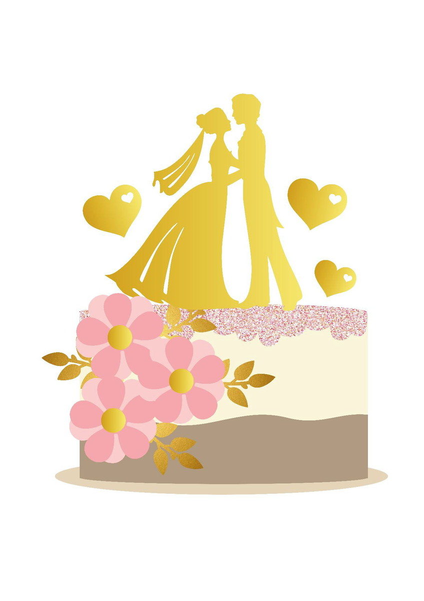 Arquivo Topo de Bolo 3d para Casamento