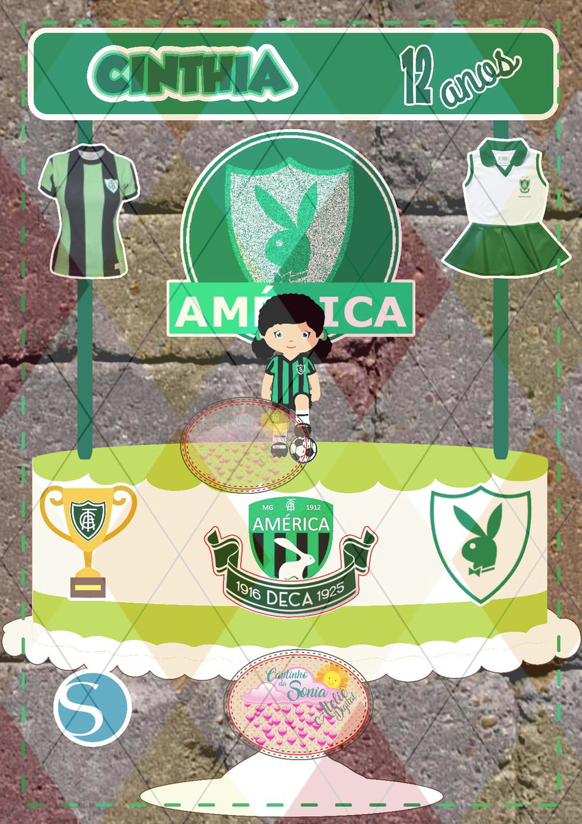 Arquivo TOPO DE BOLO AMERICA MG MENINA - 062-003 STUDIO