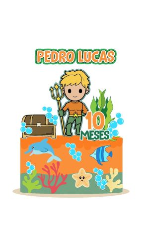 Arquivo Topo de Bolo Aquaman Cute