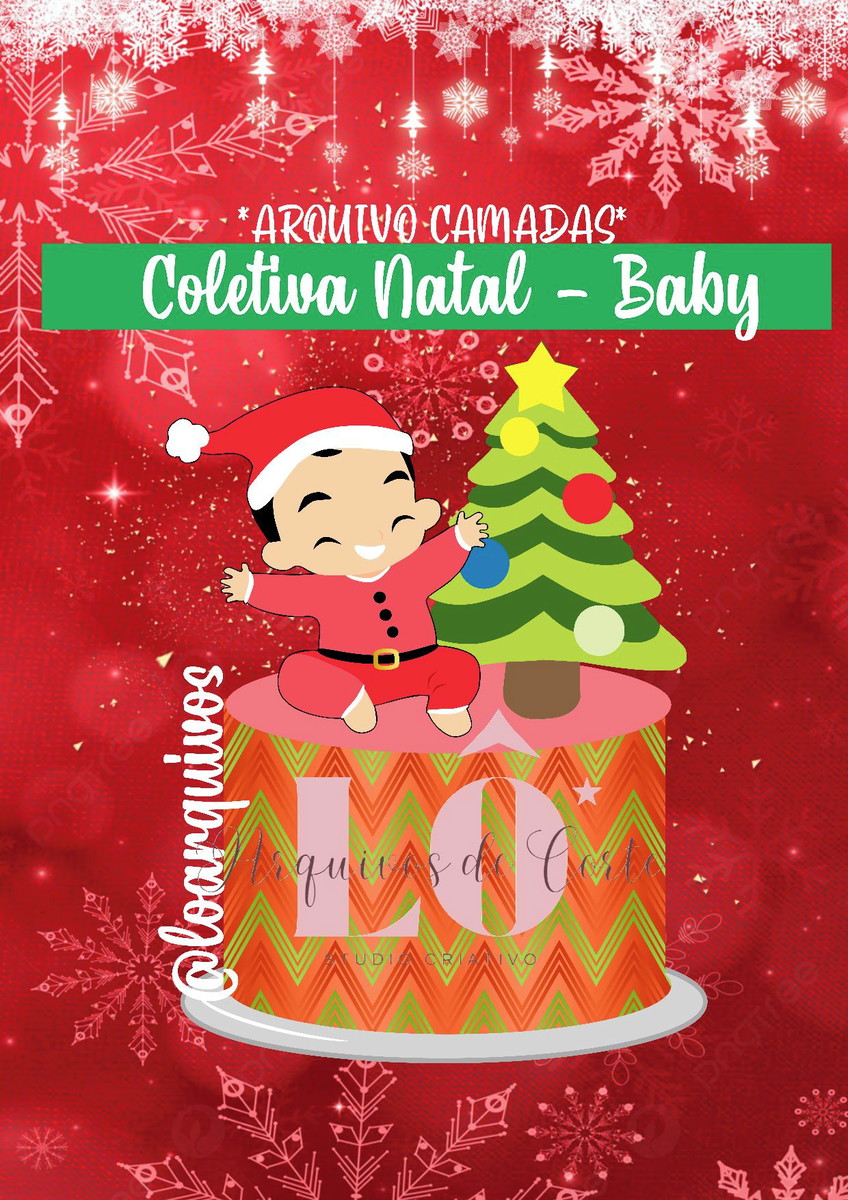 Arquivo Topo de Bolo Baby Natal Arvore Camadas