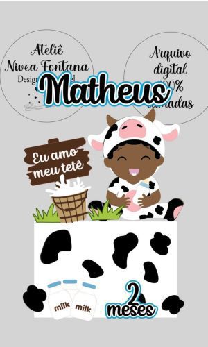 Arquivo de Corte Topo de Bolo Bebe Vaquinha