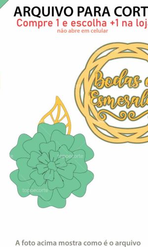 Arquivo Topo de Bolo Bodas de Esmeralda +1 Arquivo da Loja