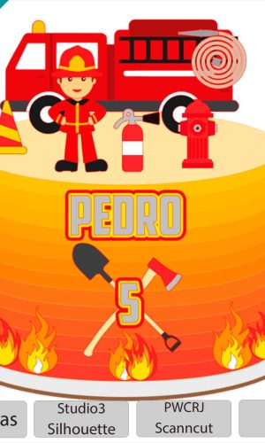Arquivo Topo de bolo Bombeiros em Camadas +1 tema da loja
