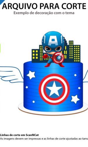 ARQUIVO Topo de bolo Capitão América Baby +1 arquivo da loja