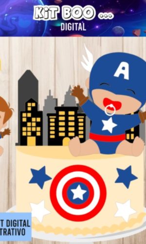 Arquivo Topo de Bolo - Capitão América Bebê