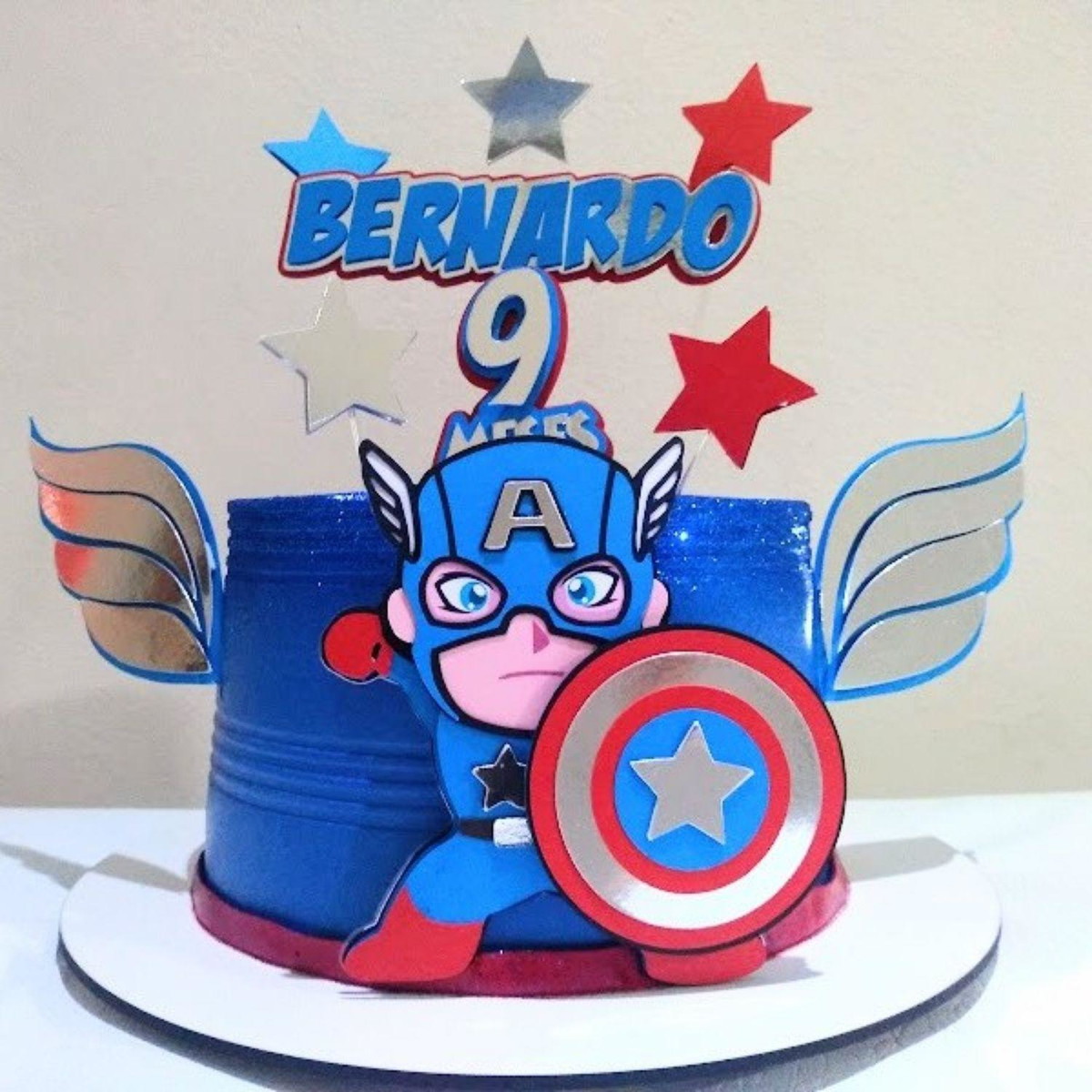 Arquivo Topo de Bolo Capitão América Cute 3d - Imagem 2