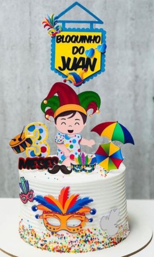 Arquivo Topo de Bolo Carnaval Bloquinho Menino e Menina