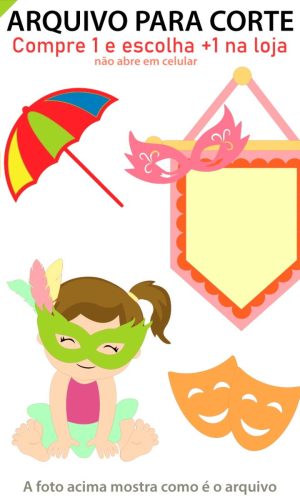 ARQUIVO Topo de bolo Carnaval Menina +1 arquivo da loja