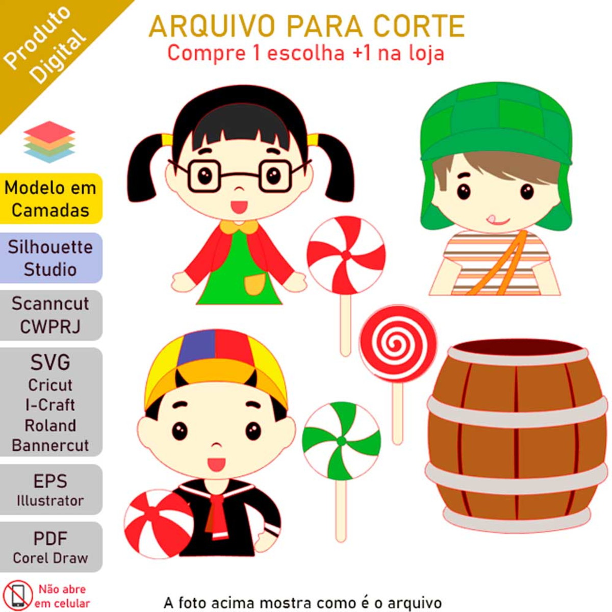 ARQUIVO Topo de bolo Chaves Em Camadas