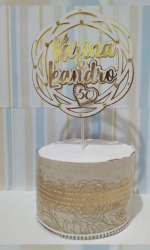 Arquivo Topo de Bolo Circular Bodas