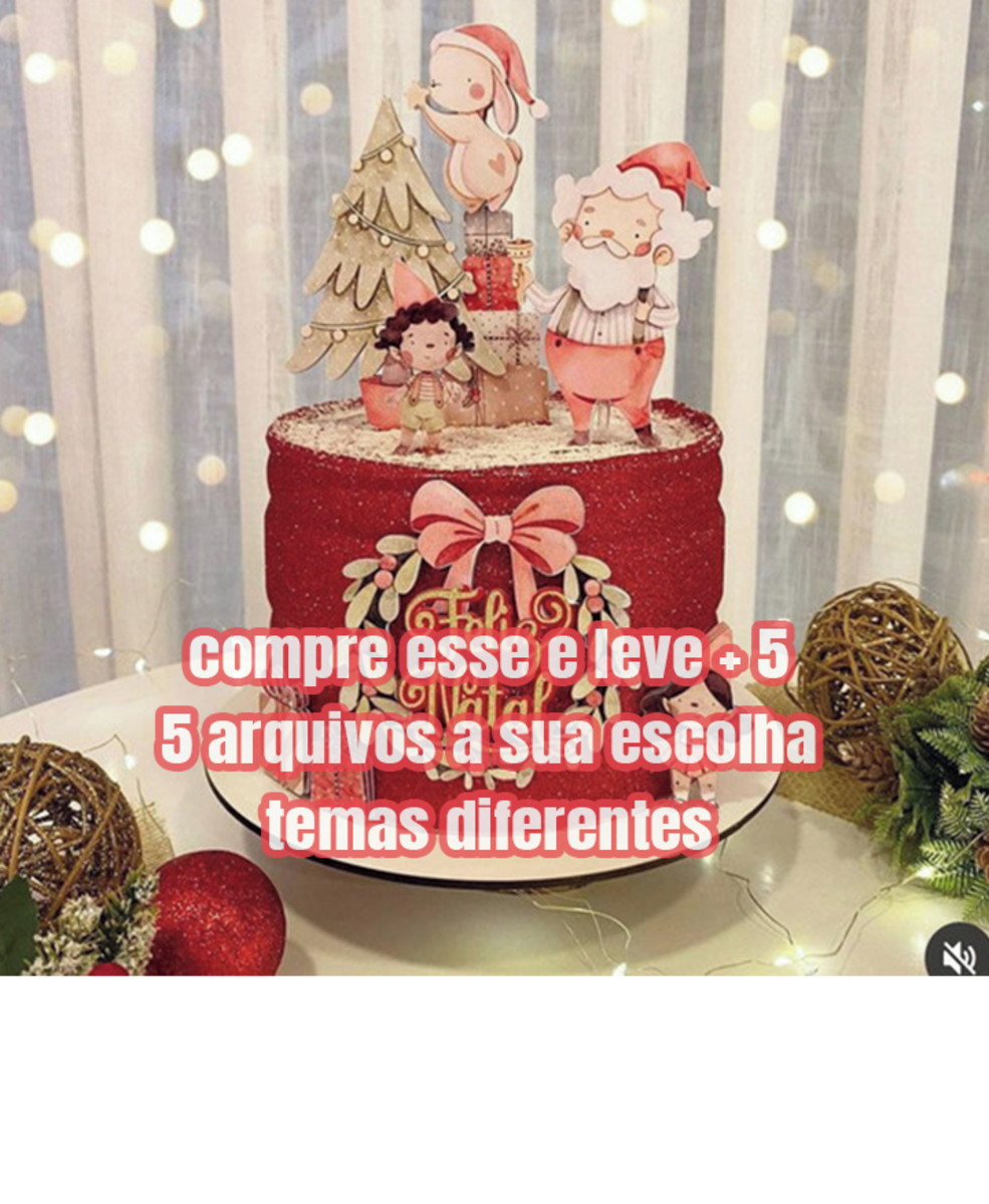arquivo Topo de bolo de natal aquarela