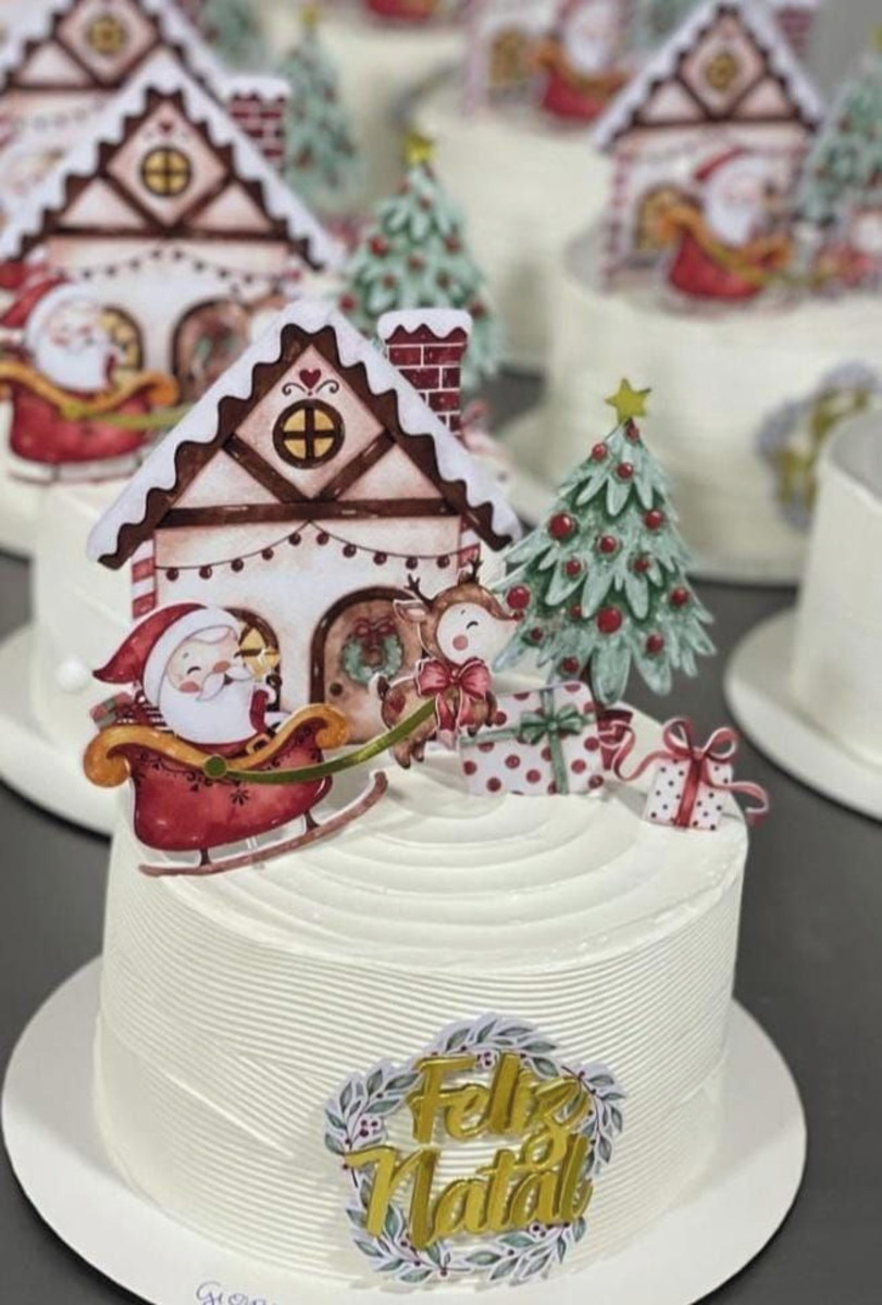 Arquivo Topo de Bolo de Natal Aquarelado.studio