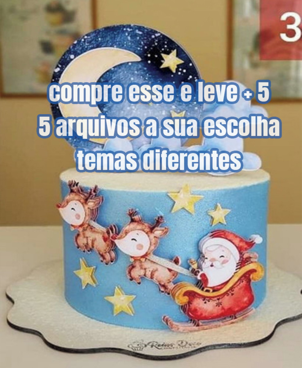 arquivo Topo de bolo de natal aquarelado